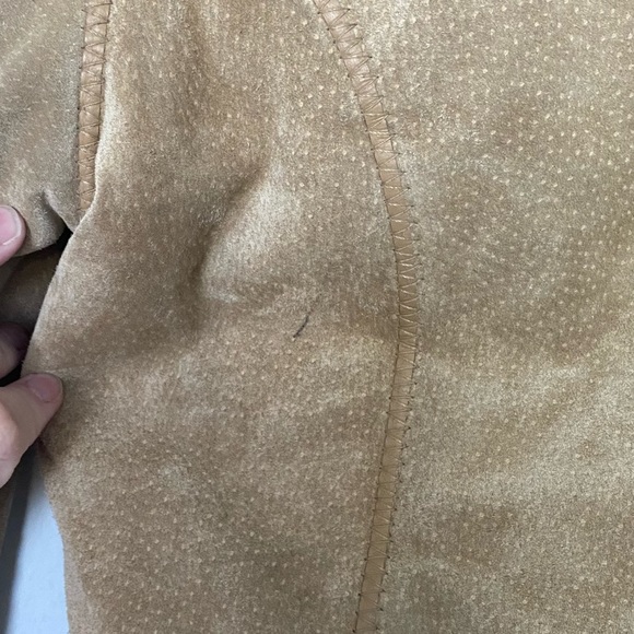 Wilsons Leather Suede Leather Hood Jacket Sherpa Lined Small FLAWS - Picture 10 of 12